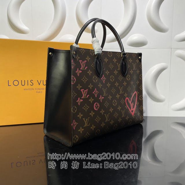 Louis Vuitton新款女包 M45039 丝印Monogram帆布 路易威登联名系列Onthego手袋 LV手提购物袋  ydh4180